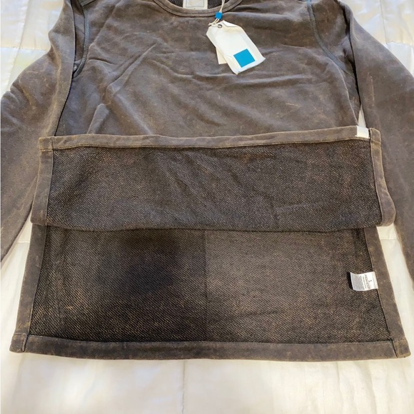 JASON SCOTT - SIDE SLIT CREW / PULLOVER SWEATSHIRT / Charcoal ACID WASH /SIZE S - Picture 3 of 3